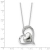 Black Bow Jewelry Rhodium Plated Sterling Silver & CZ In My Heart Necklace, 18 Inch - 2 of 4