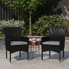 Merrick Lane Patio Chairs with Fade and Weather Resistant Wicker Wrapped Powder Coated Steel Frames & Cushions-Set of 2 - 2 of 4