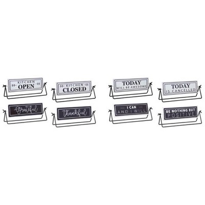 Melrose Reversable Sentiment Sign with Stand (Set of 4)