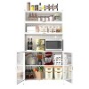 Homy Casa Kitchen Storage Cabinet with Open Shelves and Sliding Doors, White - 4 of 4