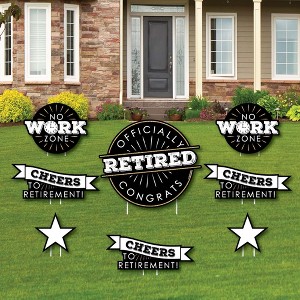 Big Dot of Happiness Happy Retirement - Yard Sign & Outdoor Lawn Decorations - Retirement Party Yard Signs - Set of 8 - 1 of 4