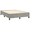 vidaXL Bed Frame Platform Bed Mattress Foundation Bedroom Furniture Velvet - Light Gray Queen 13.8" - 3 of 4