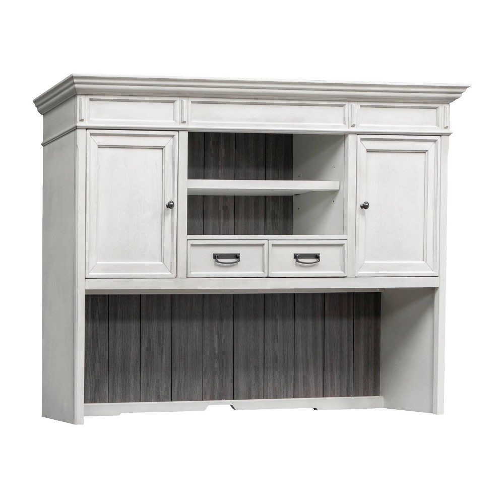 Hartford Hutch White - Martin Furniture: Vintage Finish, No Assembly, Office Hutch Tops