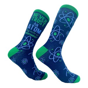 Crazy Dog T-Shirts Women's Never Trust An Atom They Make Up Everything Socks Funny Nerdy Science Joke Footwear - 1 of 4