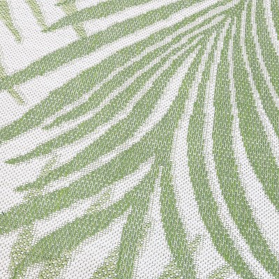 Verdant Tropical Illusions Light Green Leaf Pattern 5' x 7' Outdoor Rug
