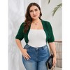 Plus Size Cardigan Shrug For Women Casual Short Sleeve Open Front Solid Curved Cardigan - 2 of 4