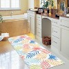 Botanical Washable Rug – Blue Low Pile Carpet, Non-Shedding, Stain & Slip Resistant, Easy-Clean for Living Room or High Traffic Areas - 3 of 4