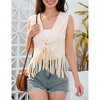 MISSKY New Tassels Fringe Sleeveless Vest Cardigan Waistcoat Jacket Outwear Tops - 3 of 4