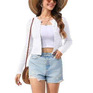 Coolmee Womens Cropped Lightweight Cardigan Sweaters Bolero Shrug Fall Clothes Fashion Outfits - 1 of 4