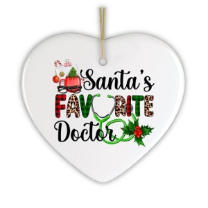 Santa’s Favorite Doctor Christmas Ornament, Appreciation Gift for Medical Worker and Phd| OrnamentallyYou - 1 of 4