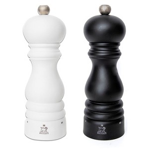 Peugeot Paris uSelect Salt and Pepper Mill Set - 7in Matte Black Pepper Mill & 7in Matte White Salt Mill - 1 of 4