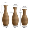 Angel Sar 3-Piece Beige Woven PVC Floor Vase Set, Artificial Weave Tall Flower Stand for Dried Stems, Boho Home Decor for Living Room & Entryway - 3 of 4