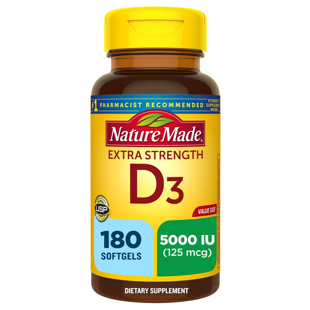 Photos - Vitamins & Minerals Nature Made Extra Strength Vitamin D3 5000 IU , Bone Health and I(125 mcg)