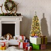 Coucheta 4.5Ft Pre-Lit Snow Flocked Christmas Tree with 8-Mode Warm White LEDs, Mini Pine Tree for Indoor/Outdoor Holiday Decor, Black Base - 3 of 4