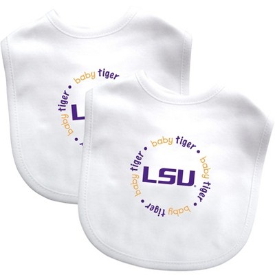 Image of Baby Fanatic Officially Licensed Unisex Baby Bibs 2 Pack - NCAA LSU Tigers