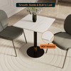 Leisuremod Vail 24-Inch Square Dining Table with MDF Top and Round Steel Base Gold Accent for Kitchen, Dining, and Pub - 4 of 4
