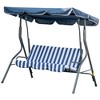 Resenkos 3-Seater Swing Set With Steel Frame, Outdoor Patio Swing, Cushioned Armrests, Large Canopy, - 2 of 4