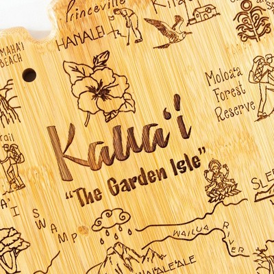 Kauai Shaped Bamboo Cutting and Serving Board