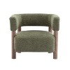 Christopher Knight Home Bram Rubberwood Boucle Upholstered Accent Arm Chair with Open Curved Back - 4 of 4