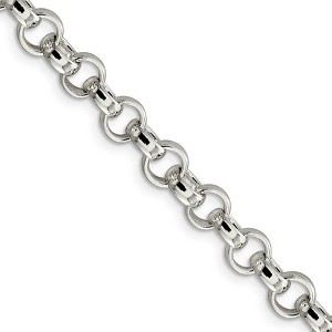 Black Bow Jewelry 6.75mm Sterling Silver Solid Belcher (Rolo) Chain Necklace - 1 of 4