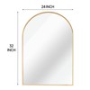 FONTOI 24x32 Inch Bathroom Mirror Modern Arched Metal Frame Wall Mirror with Shatter Resistant Safety Design for Bedroom Entryway, Gold, 32"*24"*1.1" - 3 of 4