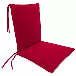 Plow & Hearth - Polyester Classic Outdoor Rocking Chair Cushions with Ties, Barn Red
