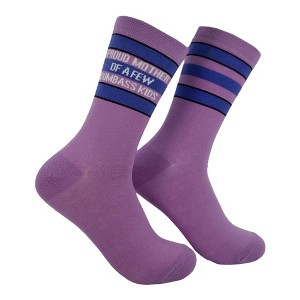 Crazy Dog Women's Proud Mother Of A Few Dumbass Kids Socks Funny Sarcastic Mothers Day Graphic Novelty Footwear for Ladies - 1 of 4