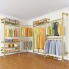Timate L4 L Shape Garment Rack Clothes Rack , Expandable Industrial Pipe Clothing Rack, Wall Mounted Closet Organizer Large Wardrobe Closet - 2 of 4