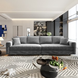 QingMoon 102.4 "  4-Seat Sectionals  Sofa Deep Seat Couches with Soft Pillows,Convertible Deep Seat Sofa Lounge Chair for Living Room Bedroom - 1 of 4