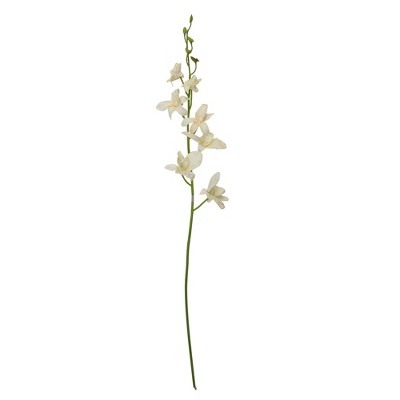 Northlight 33" Cream White and Orange Elegant Blooming Dendrobium Orchid Flower Artificial Pick