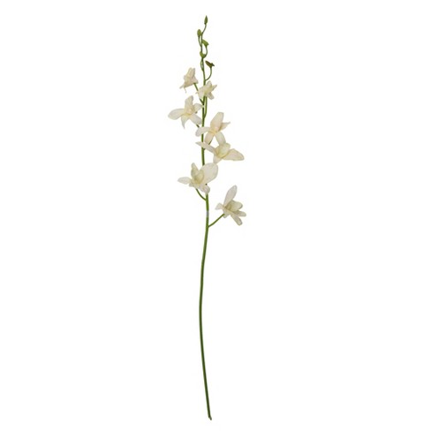 Northlight 33 Cream White And Orange Elegant Blooming Dendrobium Orchid Flower Artificial Pick Target