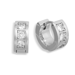 EVRY JEWELS WATERPROOF Gold or Silver Plated Stainless Steel Treasure Earrings - 1 of 3
