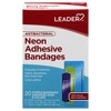 Leader Antibacterial Neon Assorted Sizes & Colors Adhesive Bandages 20 ea - 2 of 4