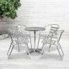 Flash Furniture Lila 23.5'' Round Aluminum Indoor-Outdoor Table Set with 4 Slat Back Chairs - 2 of 4