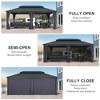 PURPLE LEAF Permanent Hardtop Gazebo Aluminum Gazebo with Galvanized Steel Double Roof for Patio Lawn and Garden with Curtains and Netting - 3 of 4