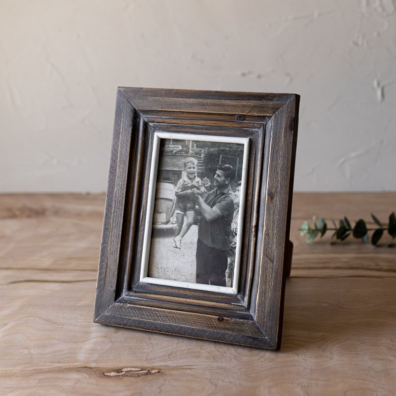 4x6 Inch Beveled Vintage Picture Frame Deep Brown Wood, MDF & Glass by Foreside Home & Garden, 3 of 9