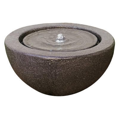 9.65" Sphere Indoor/Outdoor Water Fountain with LED Light - Gray - XBrand