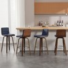 Bekrvio 26"/29" Swivel Bar Stools Set of 1/2/3/4, Faux Leather Upholstered Counter Chairs with Wood Legs, Mid-Century Seating for Kitchen Island - 2 of 4