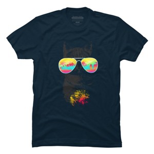 Men's Design By Humans Cat Breeze By Artemple T-Shirt - 1 of 4