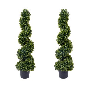 HERRBIVORE BOTANICALS 2点 セット Set of 2 Artificial Topiary Trees, 120cm, Faux Cedar and Cypress