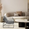 Sling Accent Chair with Metal Frame, Shredded Foam, Linen & Corduroy, 4 Colors - 3 of 4