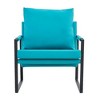 Upholstered Armchair With Metal Frame PU Leather Accent Arm Chair Modern Sofa Chairs Extra-Thick Padded Backrest And Seat For Home - 3 of 4