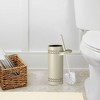 Laser Cut Toilet Brush Holder with Lid Ivory - Nu Steel: Metal Bathroom Set, Spot Clean, Off-White Accessory - 2 of 3