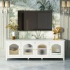 GreenEver 71-inch TV Cabinet, Solid Wood Frame, Changhong Glass, Metal Handle, Antique White, for Children's Room, Bedroom, Living Room - 2 of 4