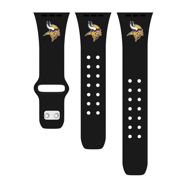 NFL Minnesota Vikings Apple Watch Compatible Silicone Band - Black, 2 of 4