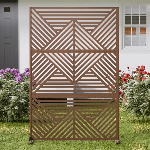 MAYEERTY Galvanized Steel Privacy Screen Outdoor and Indoor Divider Freestanding Decorative Screen for Balcony Garden 1pcs - 1 of 4