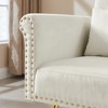 Velvet Accent Armchair with Nail Head Arms and Gold Metal Legs, Modern Upholstered Lounge Chair for Living Room - 2 of 4