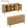 Sideboard Buffet Cabinet with Storage, Wooden Storage Cabinet with Fluted Doors and Adjustable Shelf, Coffee Bar for Kitchen, Dining Room, Living Room - 2 of 4