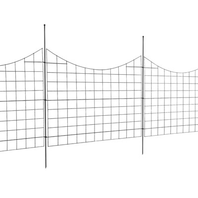 Munora 5-Pack Garden Fence - 36.6"H x 29.5"L Metal Animal Barrier with 2.5" Spike Spacing - Rust-Resistant Decorative Fencing for Yard, Patio