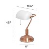 Creekwood Home 15" Timeless Rose Gold Bankers Table Lamp White Shade - 3 of 4